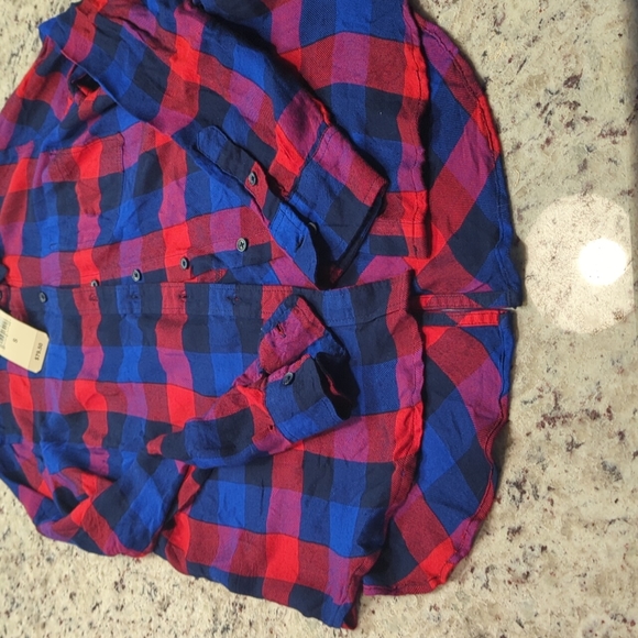 Lucky Brand Plaid High-Low Button Up Shirt Sz Small - Picture 3 of 4